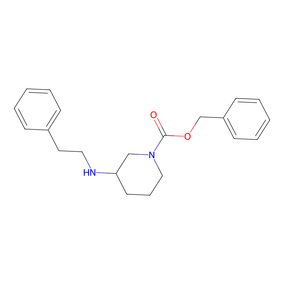 Benzyl 3-(phenethylamino)piperidine-1-carboxylate molecular structure, CAS 1374242-49-5