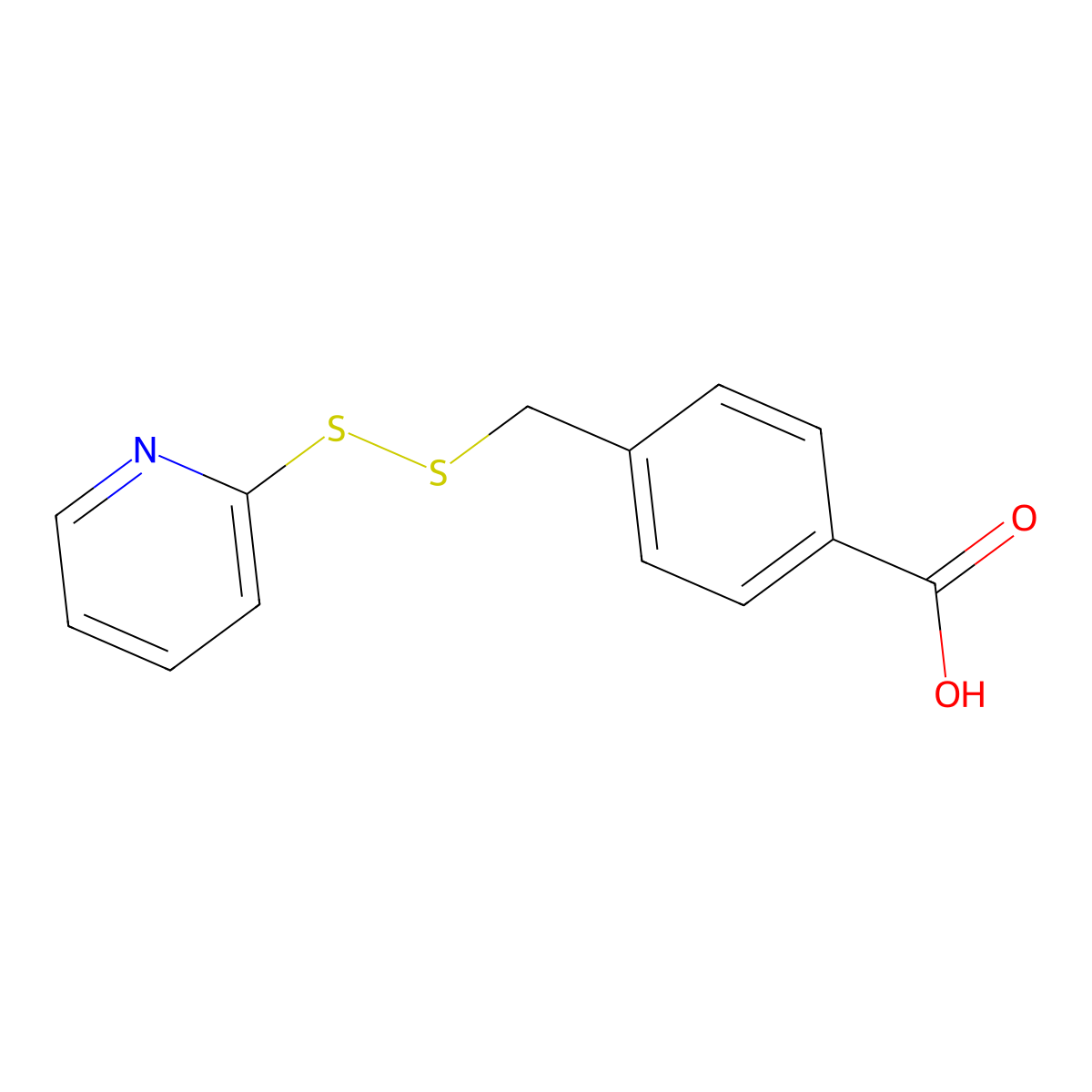 4-((Pyridin-2-yldisulfaneyl)methyl)benzoic acid molecular structure, CAS 1374244-70-8