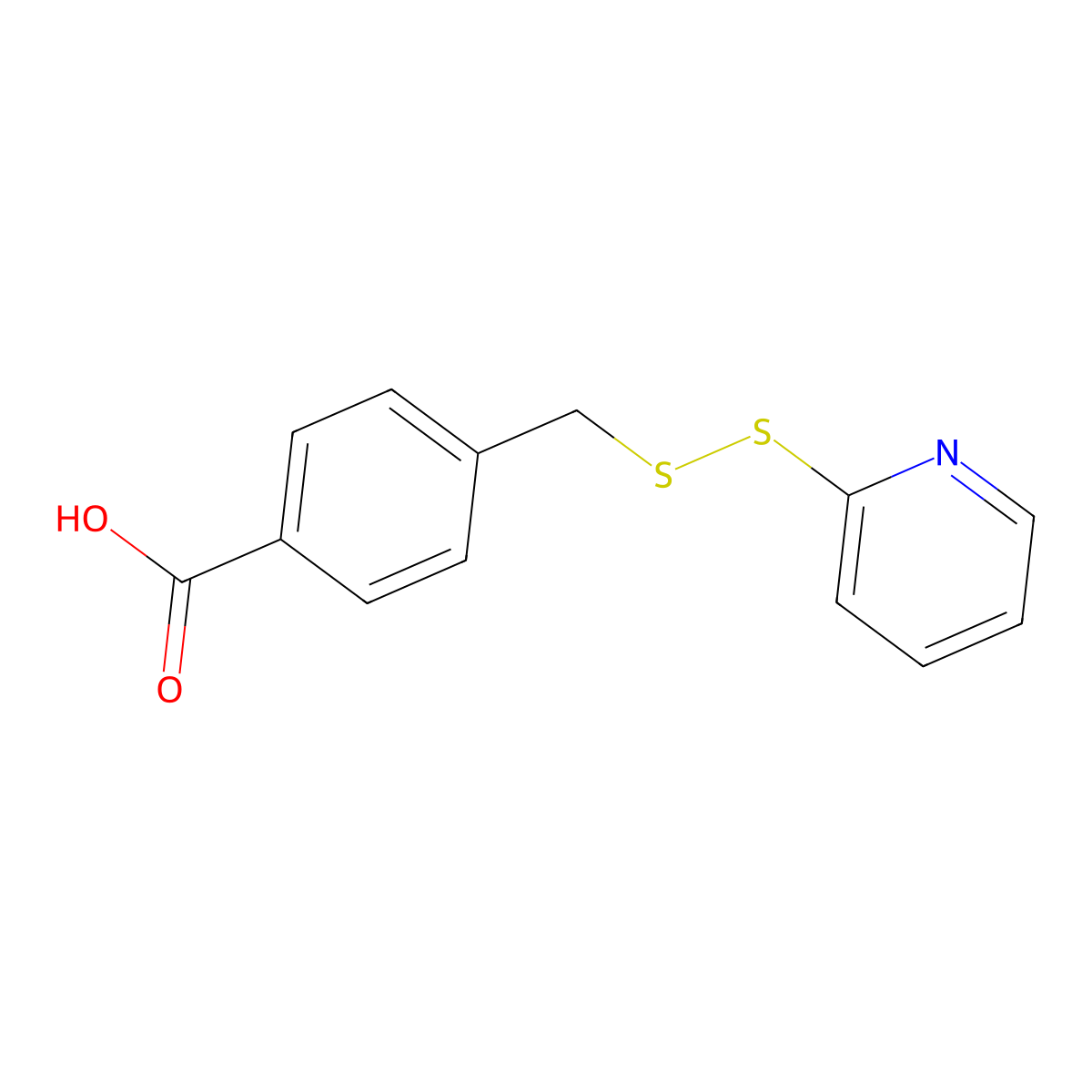 4-((Pyridin-2-yldisulfaneyl)methyl)benzoic acid molecular structure, CAS 1374244-70-8