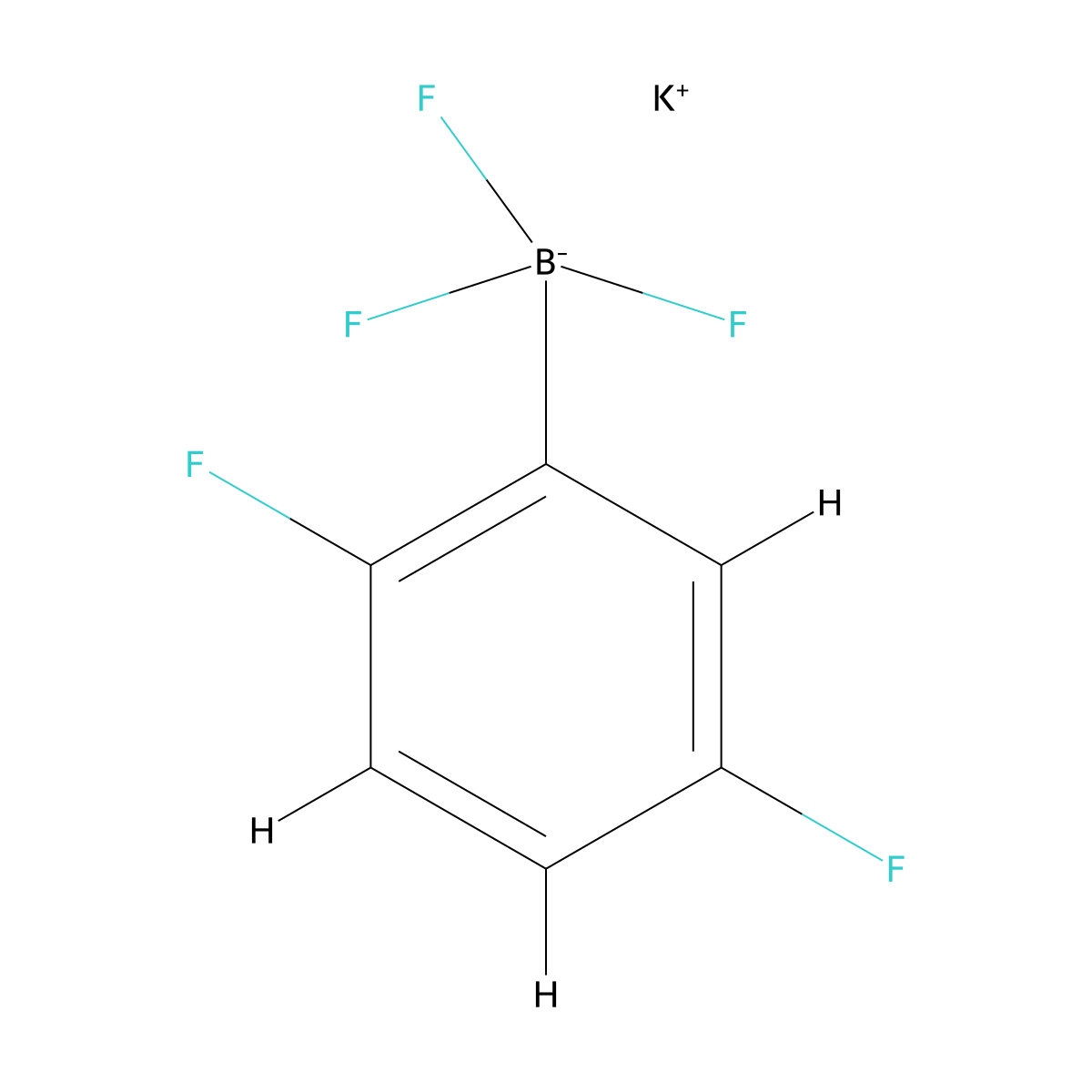 Potassium (2,5-difluorophenyl)trifluoroboranuide molecular structure, CAS 1374247-41-2