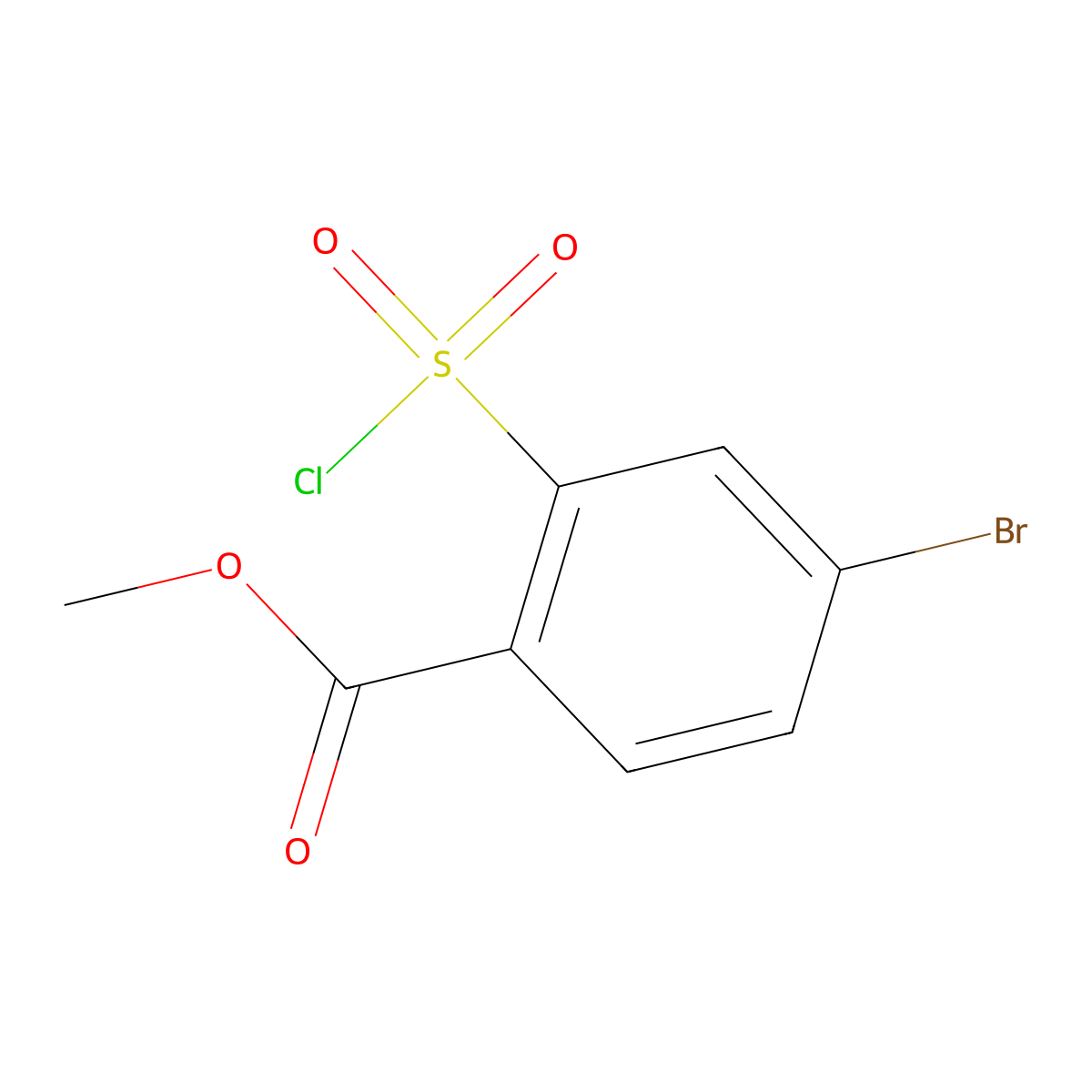 Methyl 4-bromo-2-(chlorosulfonyl)benzoate molecular structure, CAS 1374249-95-2