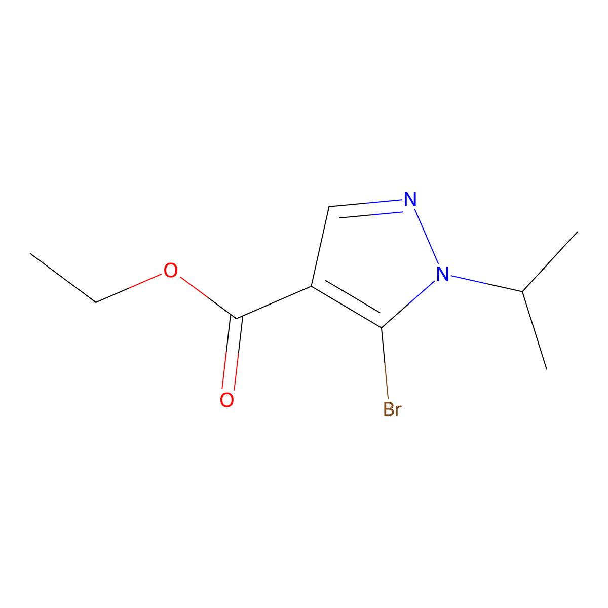 Ethyl 5-bromo-1-isopropyl-1H-pyrazole-4-carboxylate molecular structure, CAS 1374257-90-5