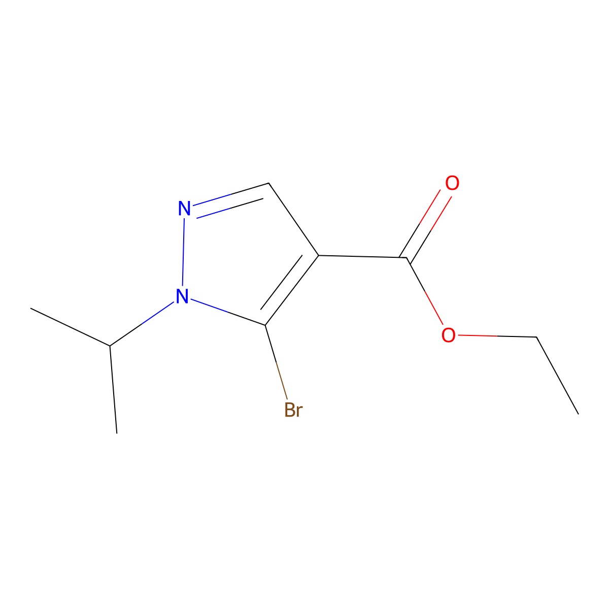 Ethyl 5-bromo-1-isopropyl-1H-pyrazole-4-carboxylate molecular structure, CAS 1374257-90-5