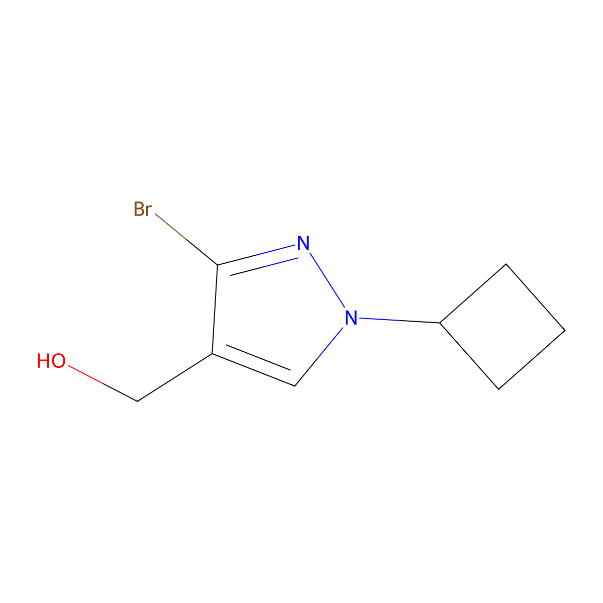 (3-bromo-1-cyclobutyl-1H-pyrazol-4-yl)methanol molecular structure, CAS 1374258-21-5