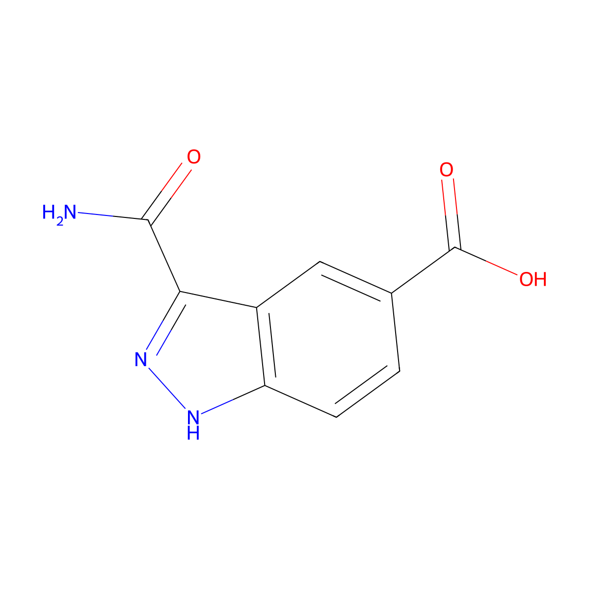 3-carbamoyl-1H-indazole-5-carboxylic acid molecular structure, CAS 1374258-27-1