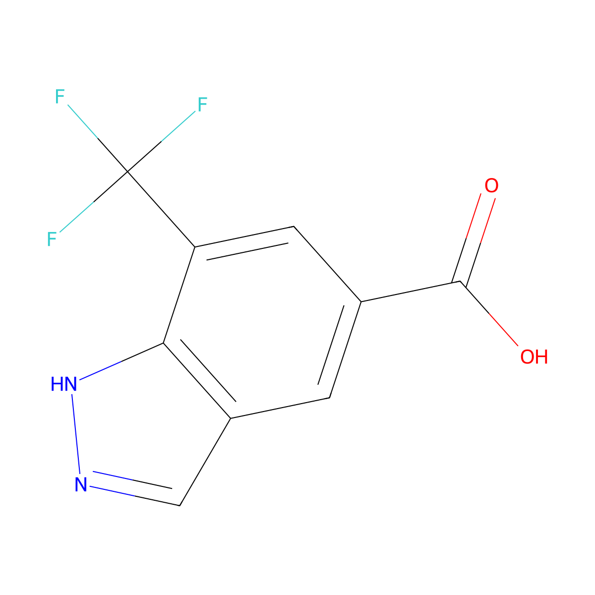 7-(trifluoromethyl)-1H-indazole-5-carboxylic acid molecular structure, CAS 1374258-45-3