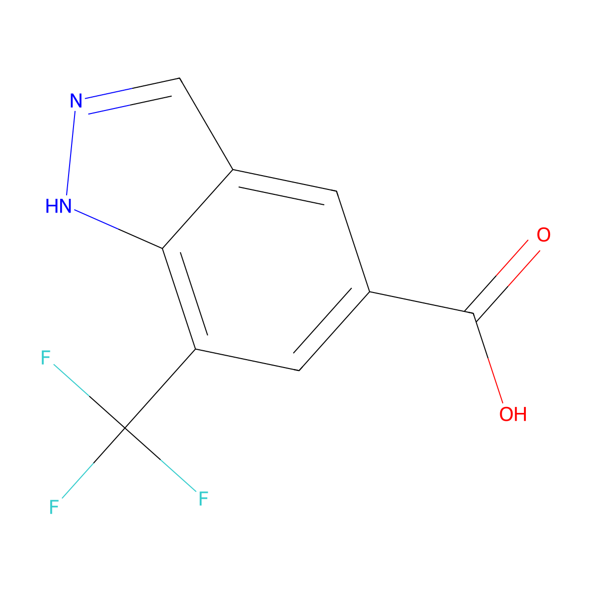 7-(trifluoromethyl)-1H-indazole-5-carboxylic acid molecular structure, CAS 1374258-45-3