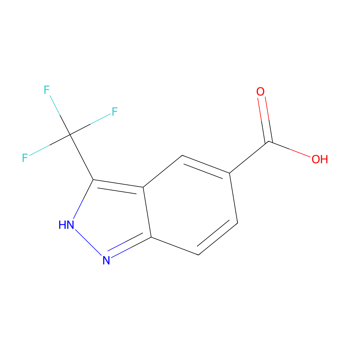 3-(Trifluoromethyl)-1H-indazole-5-carboxylic acid molecular structure, CAS 1374258-59-9