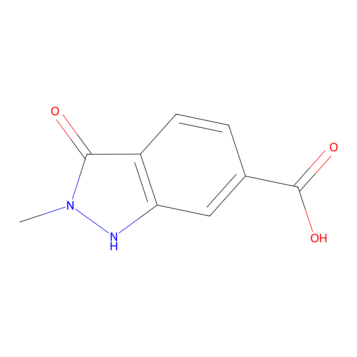 2-methyl-3-oxo-2,3-dihydro-1H-indazole-6-carboxylic acid molecular structure, CAS 1374258-65-7