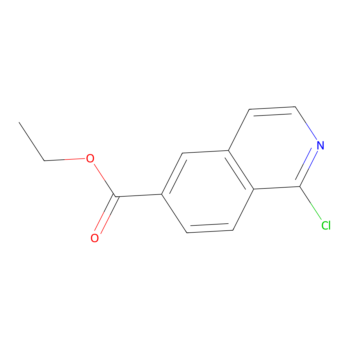 Ethyl 1-chloroisoquinoline-6-carboxylate molecular structure, CAS 1374258-70-4