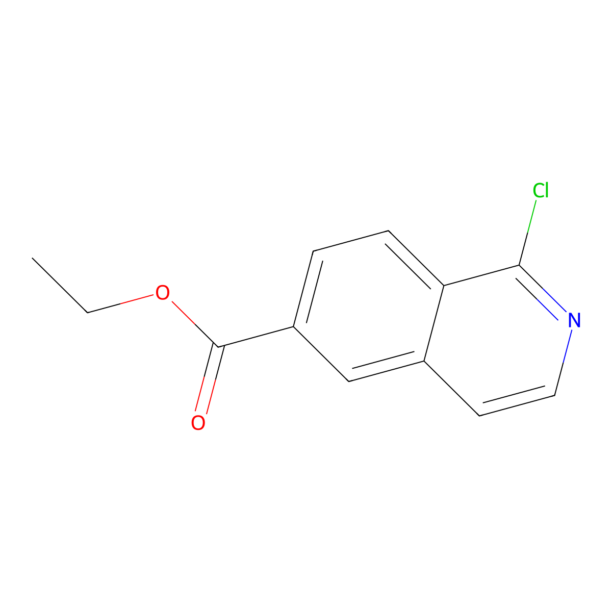 Ethyl 1-chloroisoquinoline-6-carboxylate molecular structure, CAS 1374258-70-4