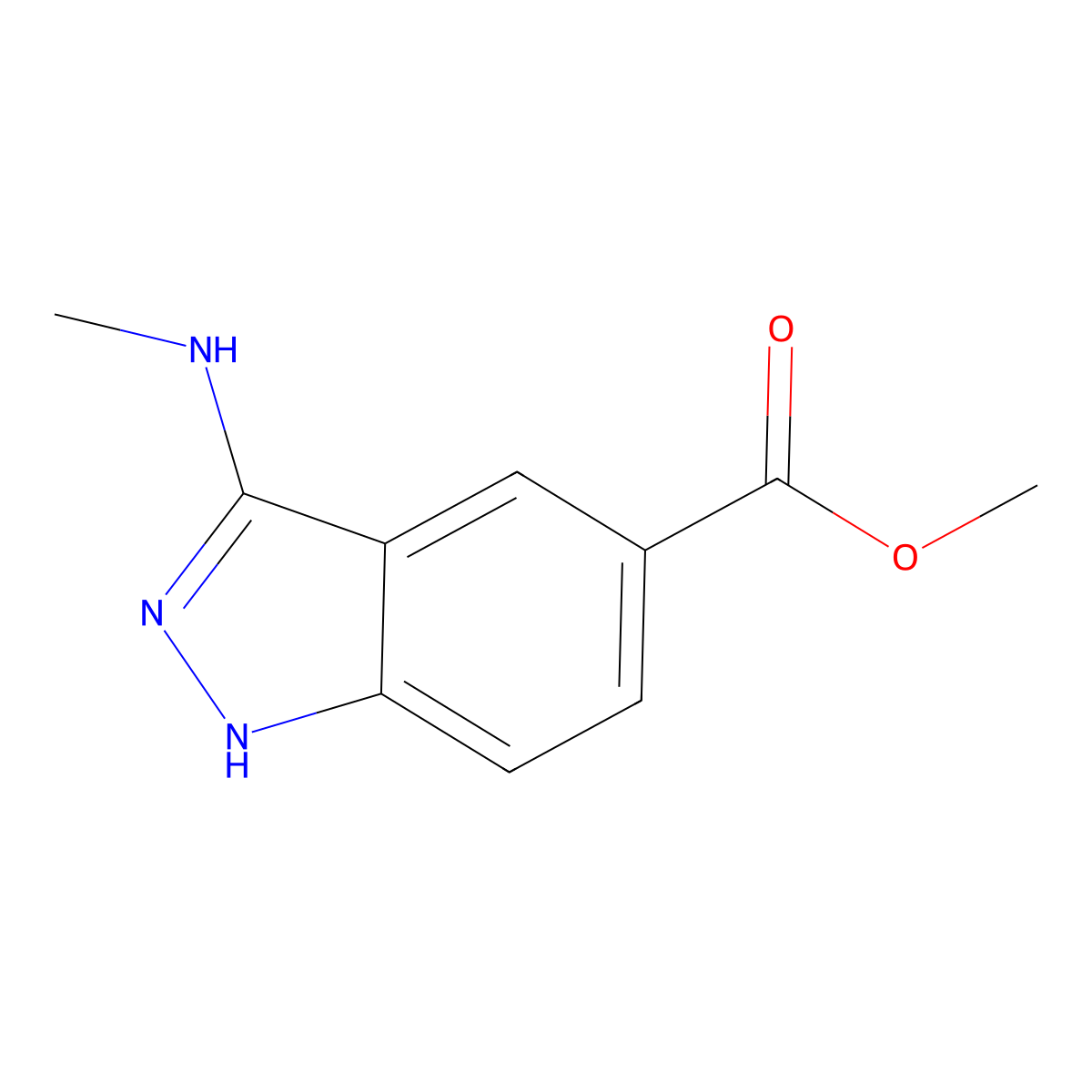 Methyl 3-(methylamino)-1H-indazole-5-carboxylate molecular structure, CAS 1374258-74-8