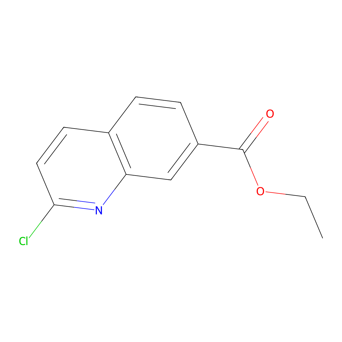 Ethyl 2-chloroquinoline-7-carboxylate molecular structure, CAS 1374258-79-3