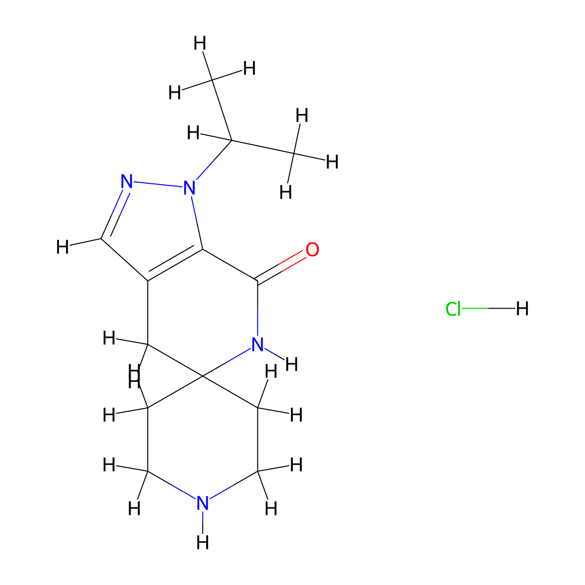 1'-Isopropyl-4',6'-dihydrospiro[piperidine-4,5'-pyrazolo[3,4-c]pyridin]-7'(1'H)-one hydrochloride molecular structure, CAS 1374258-88-4