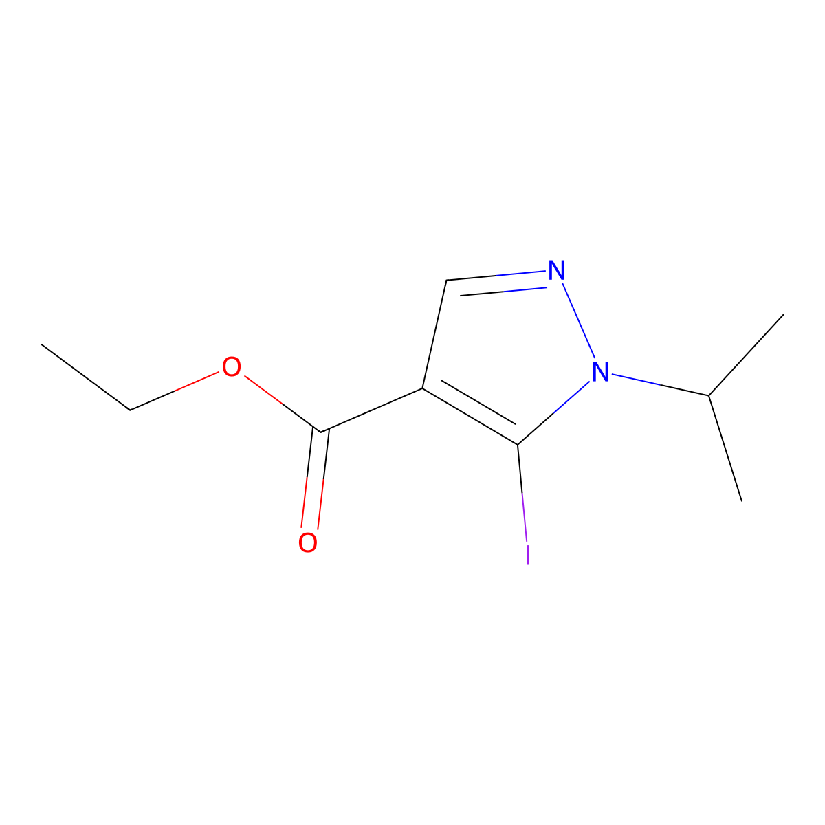 Ethyl 5-iodo-1-isopropyl-1H-pyrazole-4-carboxylate molecular structure, CAS 1374258-93-1