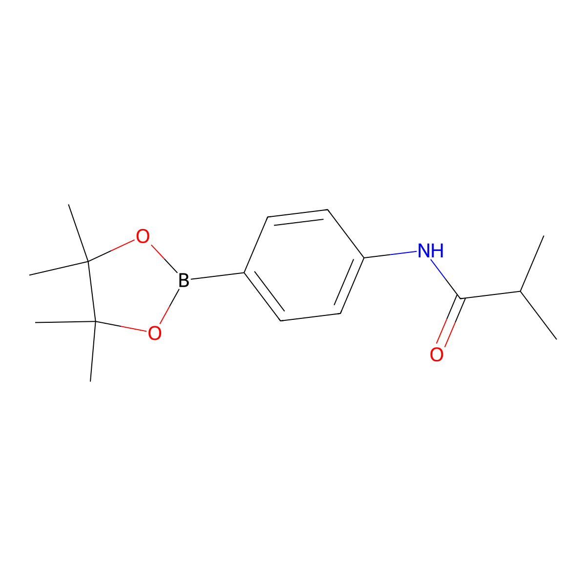 2-methyl-N-[4-(tetramethyl-1,3,2-dioxaborolan-2-yl)phenyl]propanamide molecular structure, CAS 1374263-57-6