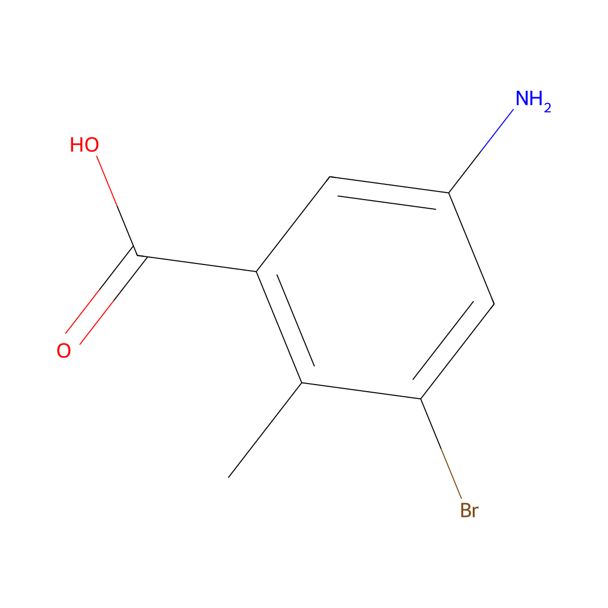 5-Amino-3-bromo-2-methylbenzoic acid molecular structure, CAS 1374264-40-0