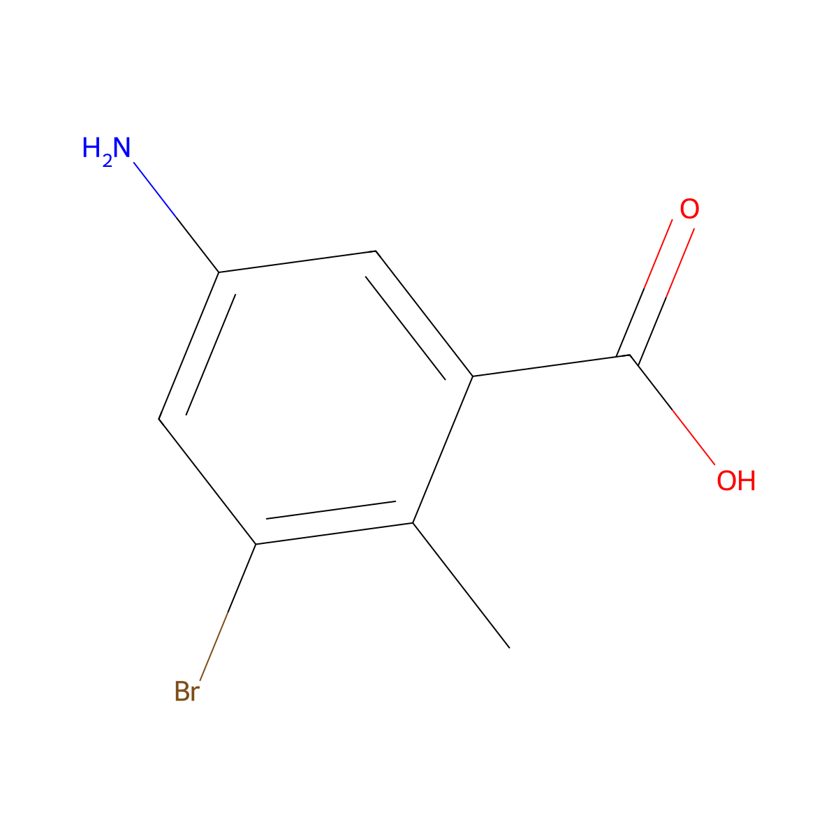 5-Amino-3-bromo-2-methylbenzoic acid molecular structure, CAS 1374264-40-0