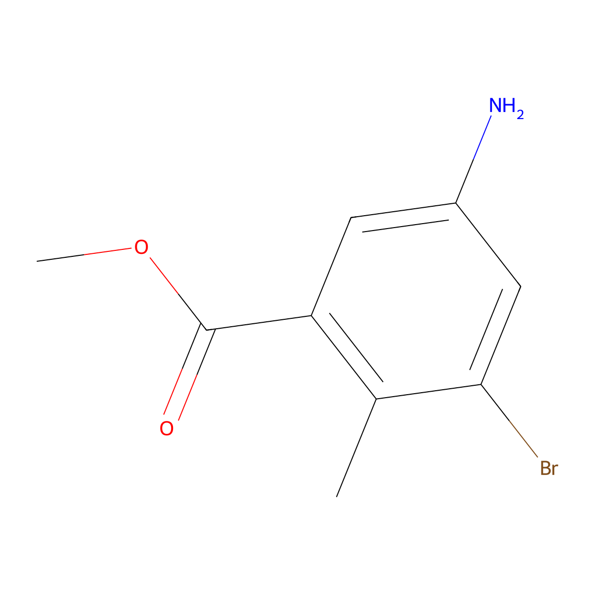 Methyl 5-amino-3-bromo-2-methylbenzoate molecular structure, CAS 1374264-44-4