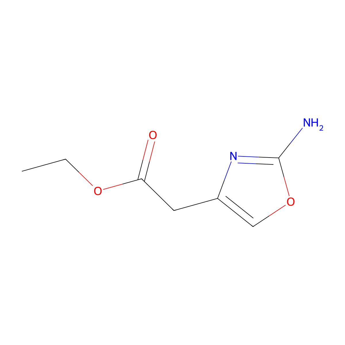 4-Oxazoleacetic acid, 2-amino-, ethyl ester molecular structure, CAS 1374264-45-5