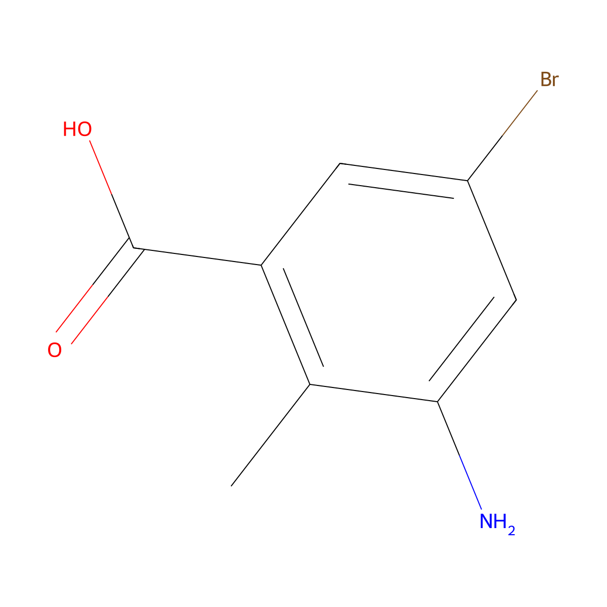 3-Amino-5-bromo-2-methylbenzoic acid molecular structure, CAS 1374264-52-4