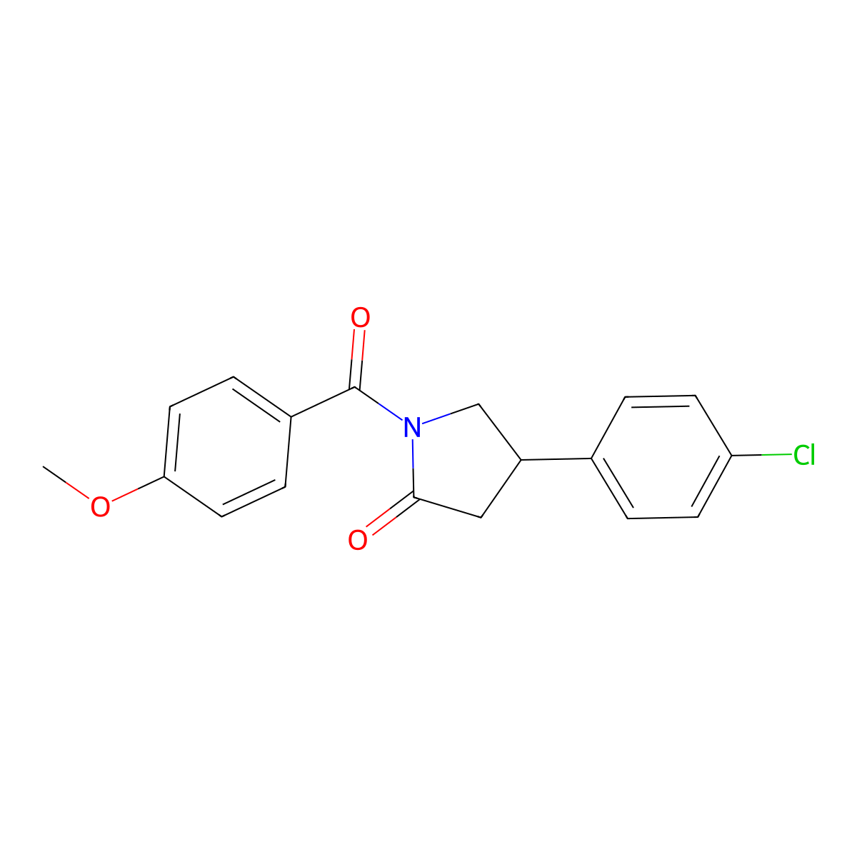 4-(4-Chlorophenyl)-1-(4-methoxybenzoyl)pyrrolidin-2-one molecular structure, CAS 137427-79-3