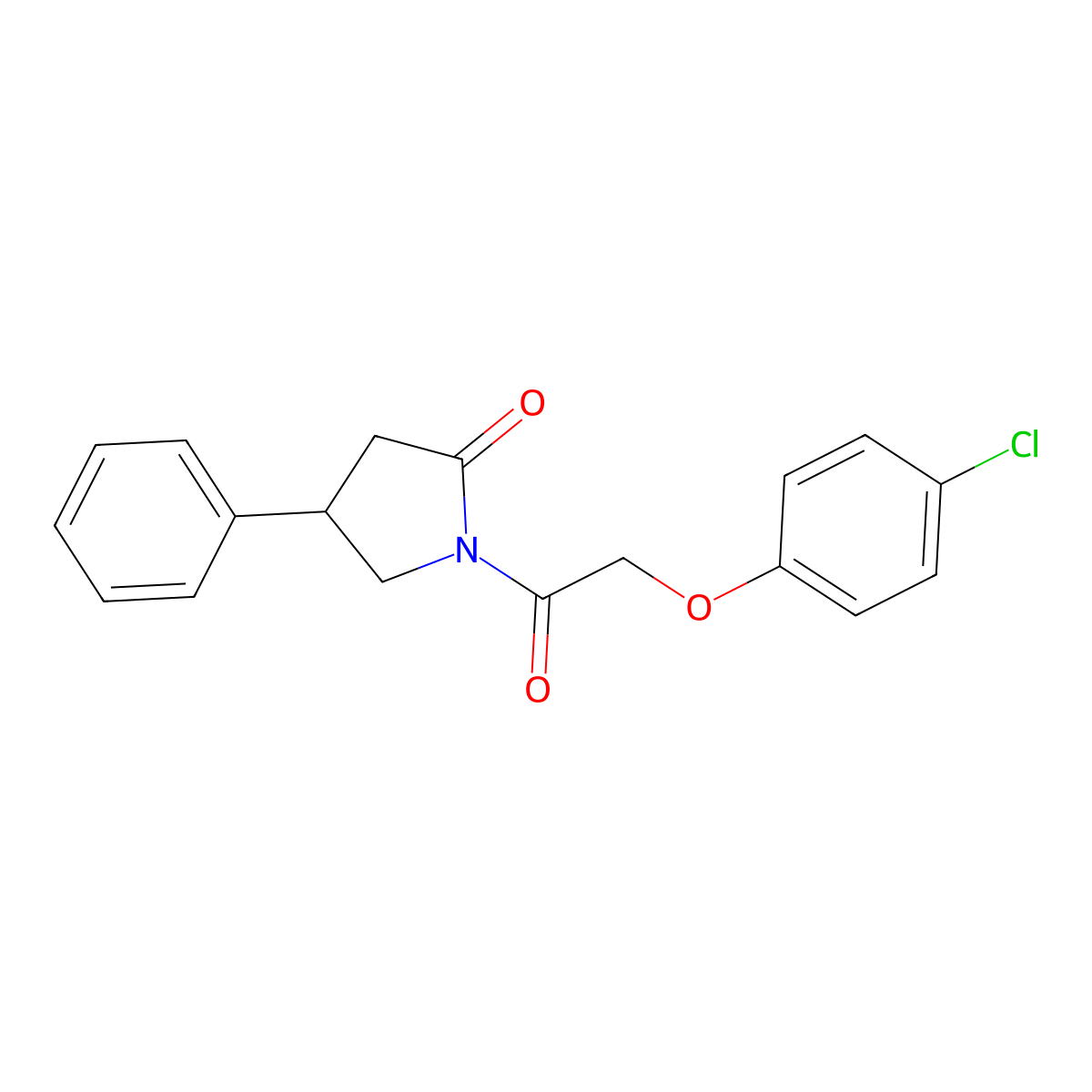 2-Pyrrolidinone, 1-(4-(chlorophenoxy)acetyl)-4-phenyl- molecular structure, CAS 137427-82-8