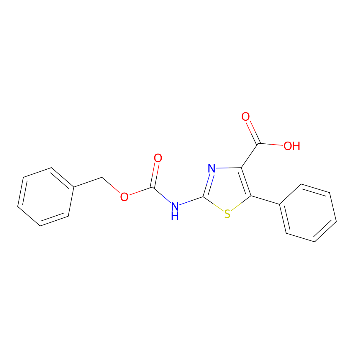 2-{[(Benzyloxy)carbonyl]amino}-5-phenyl-1,3-thiazole-4-carboxylic acid molecular structure, CAS 13743-11-8