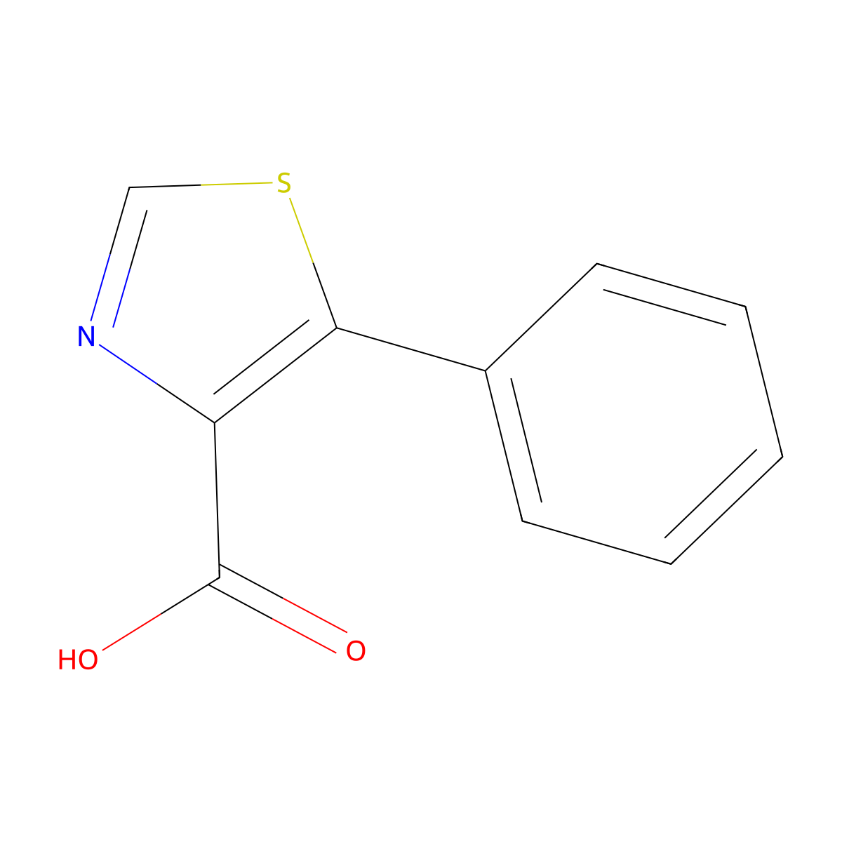 5-phenyl-1,3-thiazole-4-carboxylic Acid molecular structure, CAS 13743-14-1