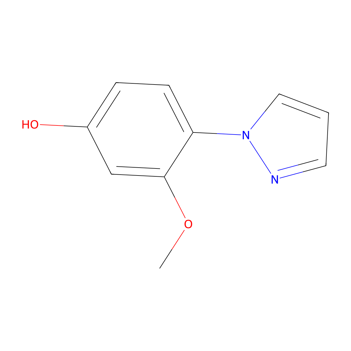 3-Methoxy-4-(1H-pyrazol-1-yl)phenol molecular structure, CAS 1374309-20-2