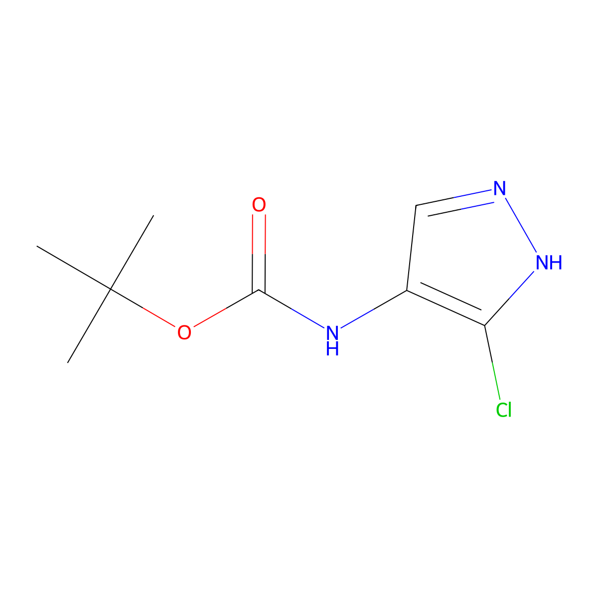 tert-butyl (3-chloro-1H-pyrazol-4-yl)carbamate molecular structure, CAS 1374320-71-4