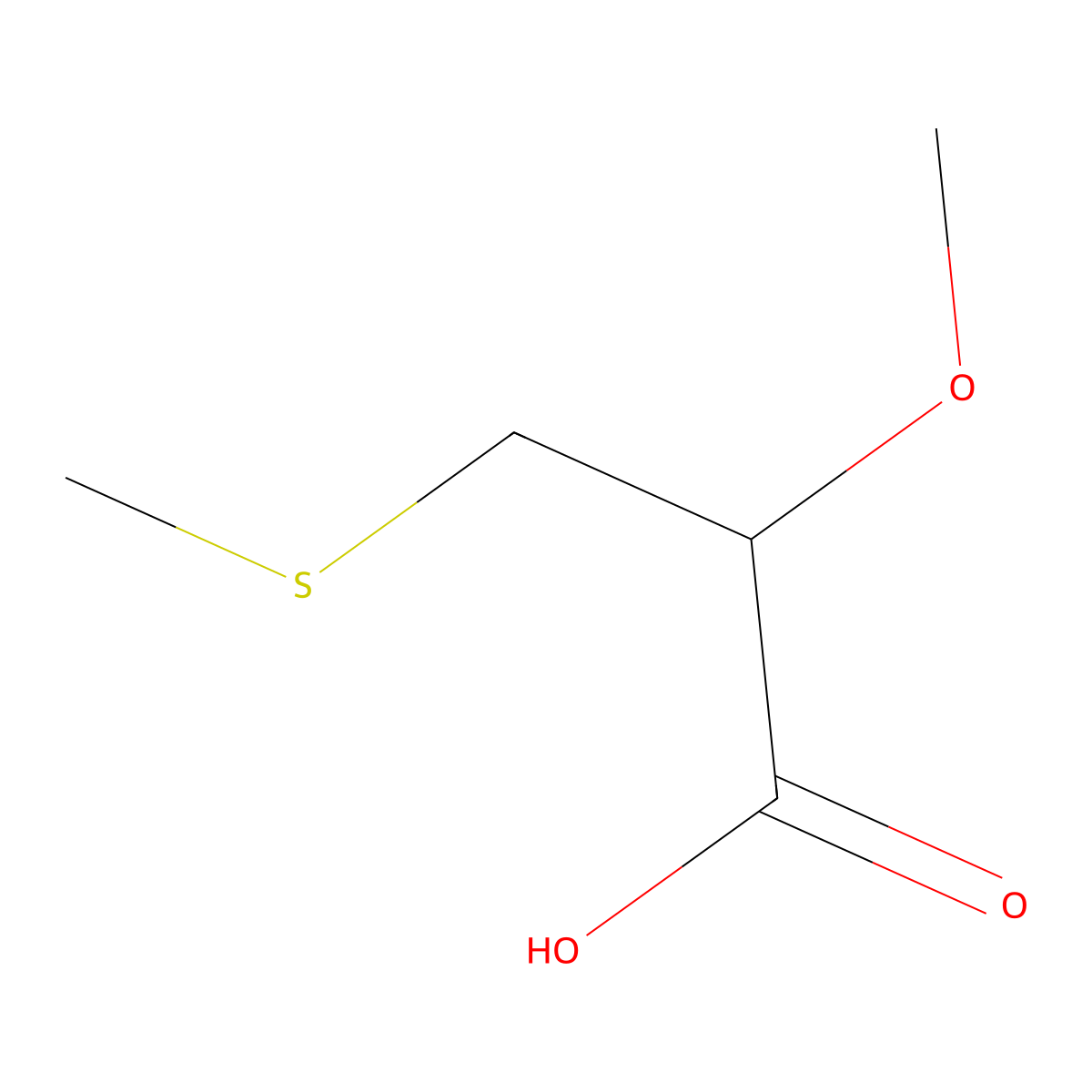 2-Methoxy-3-(methylsulfanyl)propanoic acid molecular structure, CAS 1374320-98-5