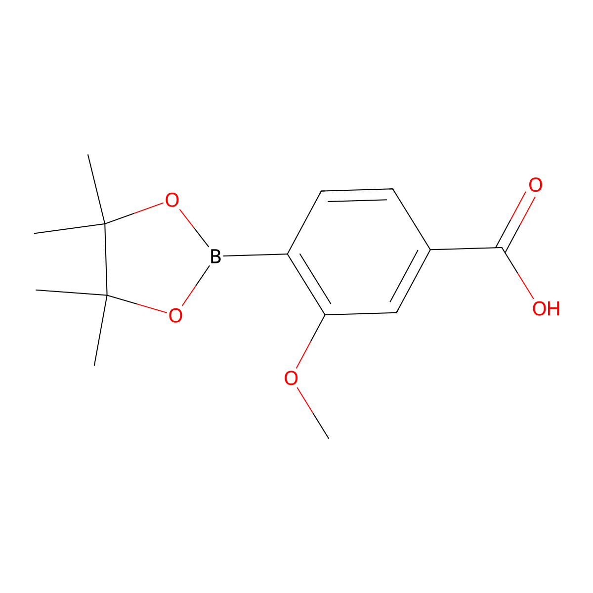 3-Methoxy-4-(4,4,5,5-tetramethyl-1,3,2-dioxaborolan-2-yl)benzoic acid molecular structure, CAS 1374325-17-3