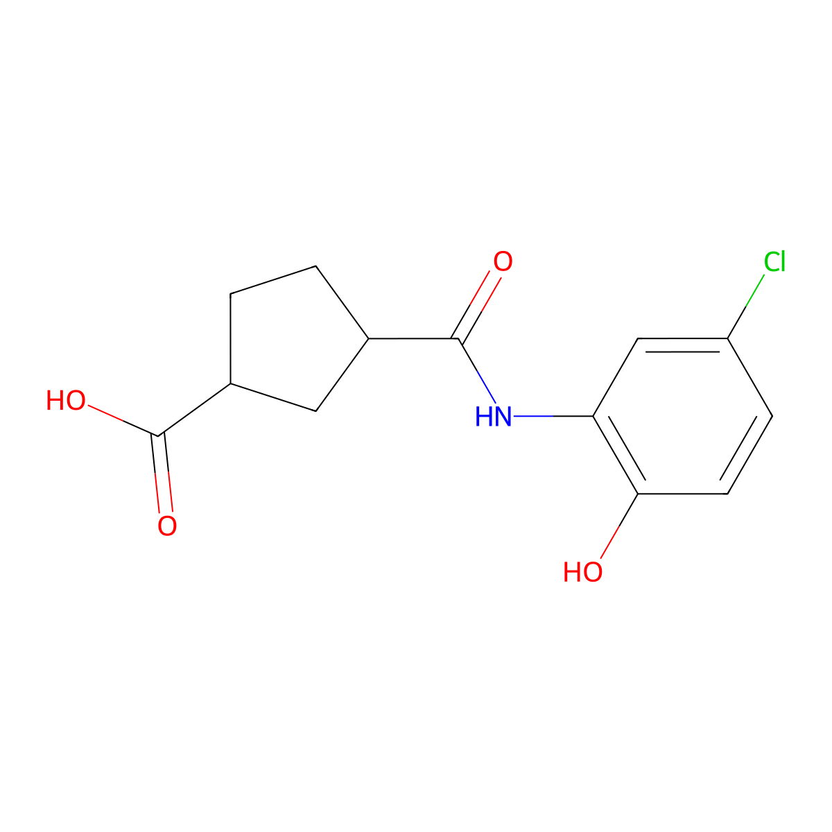 3-((5-Chloro-2-hydroxyphenyl)carbamoyl)cyclopentanecarboxylic acid molecular structure, CAS 1374325-28-6