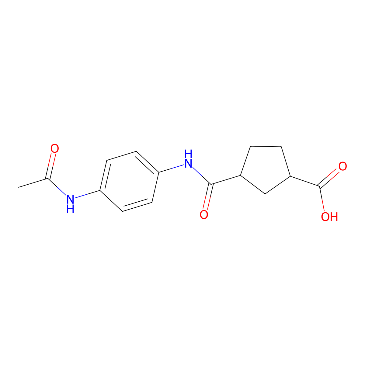 3-((4-Acetamidophenyl)carbamoyl)cyclopentanecarboxylic acid molecular structure, CAS 1374325-42-4
