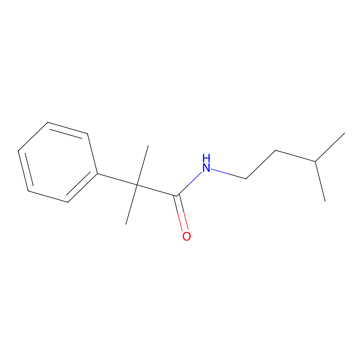 N-isopentyl-2-methyl-2-phenylpropanamide molecular structure, CAS 1374325-44-6