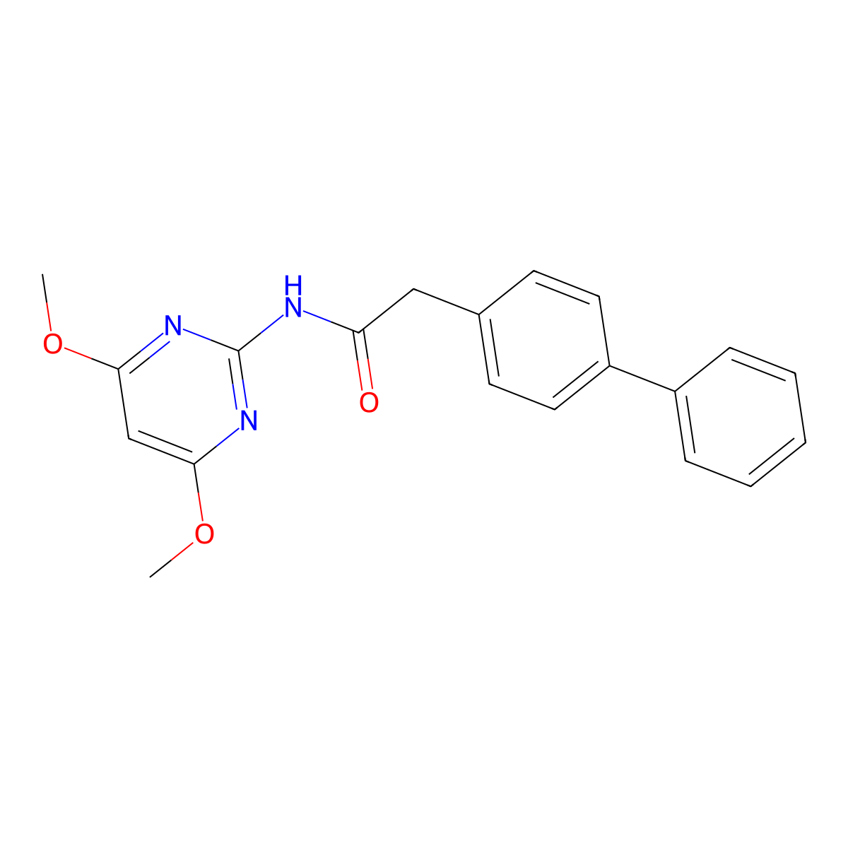 2-[1,1'-biphenyl]-4-yl-N-(4,6-dimethoxy-2-pyrimidinyl)acetamide molecular structure, CAS 1374325-53-7