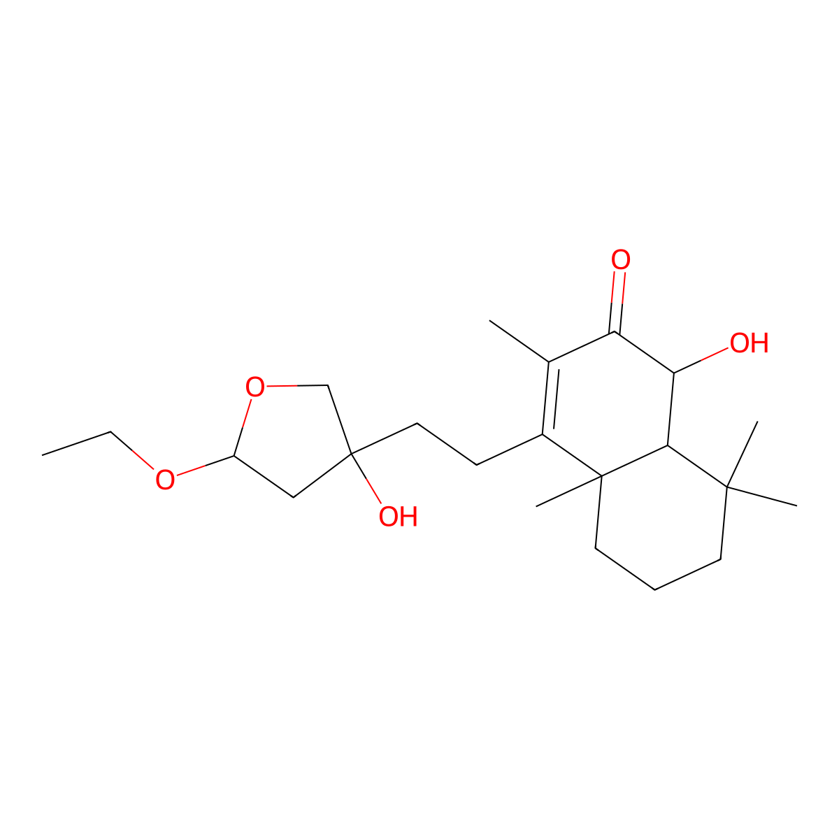 4-[2-(5-ethoxy-3-hydroxyoxolan-3-yl)ethyl]-1-hydroxy-3,4a,8,8-tetramethyl-5,6,7,8a-tetrahydro-1H-naphthalen-2-one molecular structure, CAS 1374328-47-8