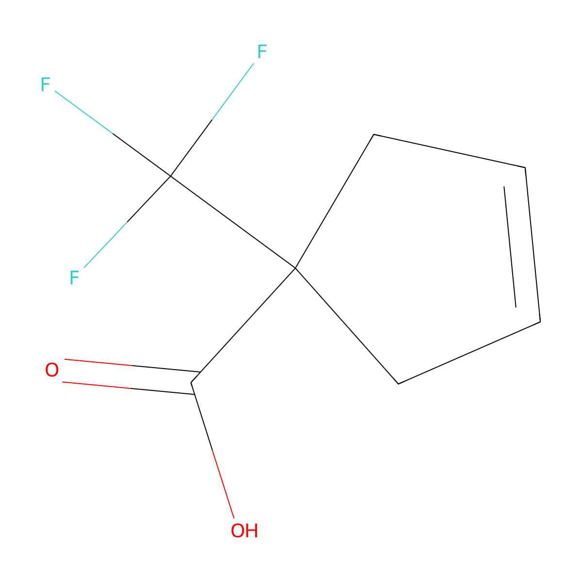 1-(Trifluoromethyl)cyclopent-3-ene-1-carboxylic acid molecular structure, CAS 1374328-81-0