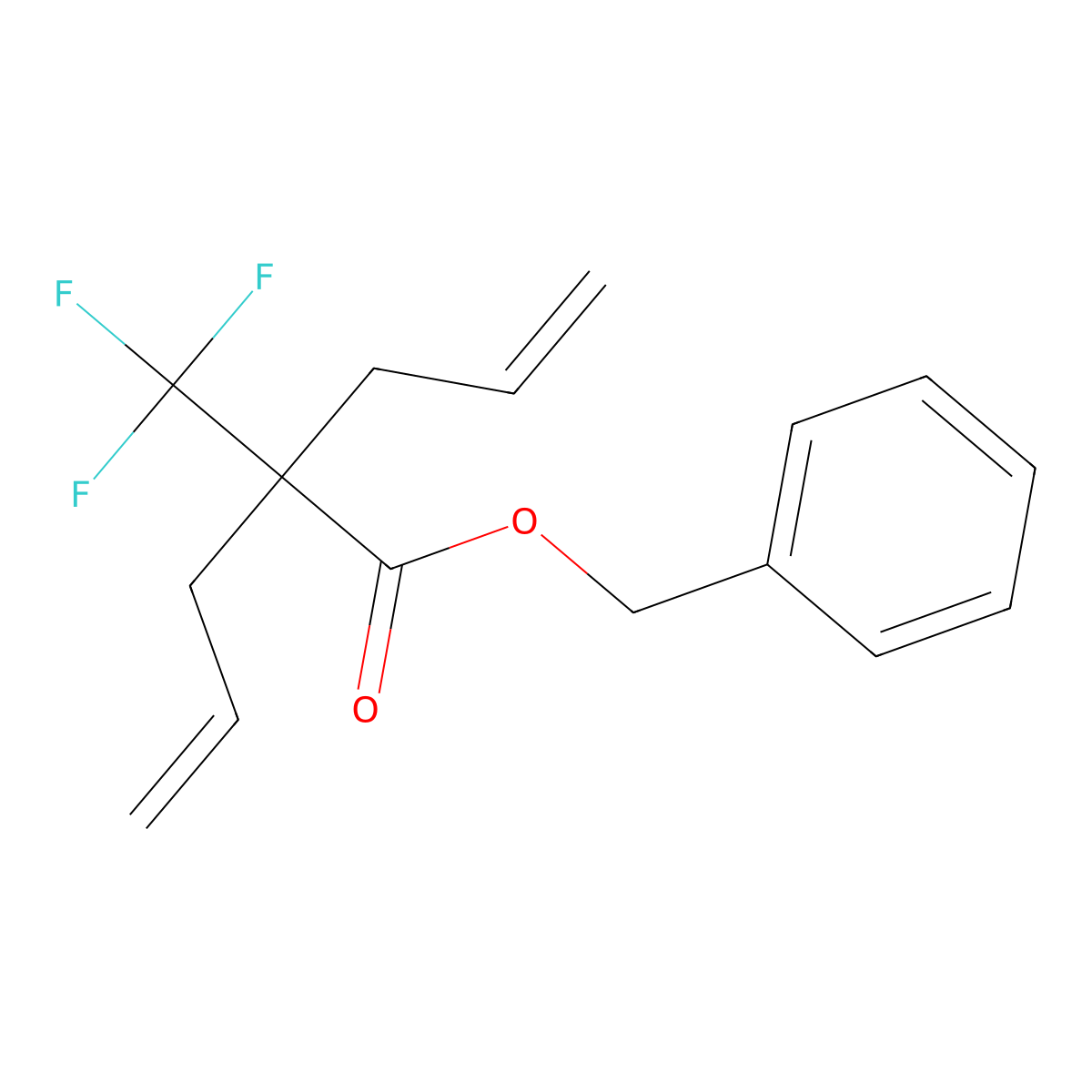 Benzyl 2-allyl-2-(trifluoromethyl)pent-4-enoate molecular structure, CAS 1374328-83-2