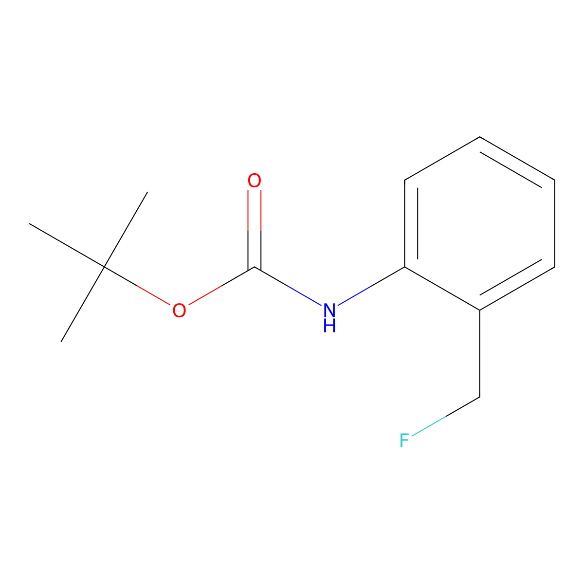 2-(Fluoromethyl)aniline, N-Boc protected molecular structure, CAS 1374329-41-5