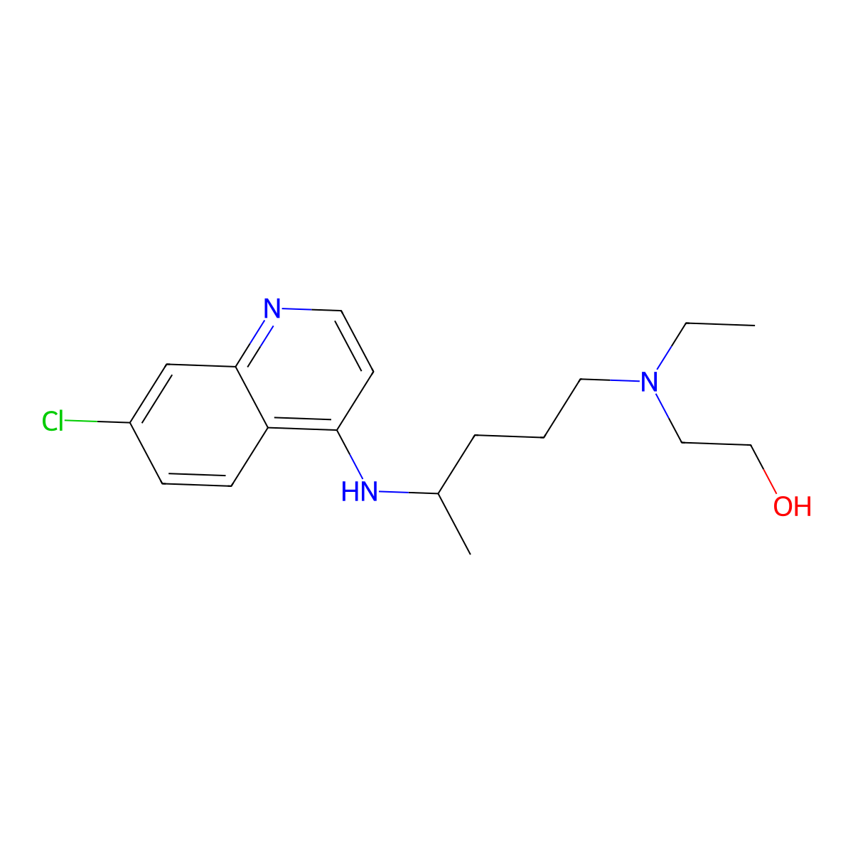 Hydroxychloroquine, (R)- molecular structure, CAS 137433-23-9