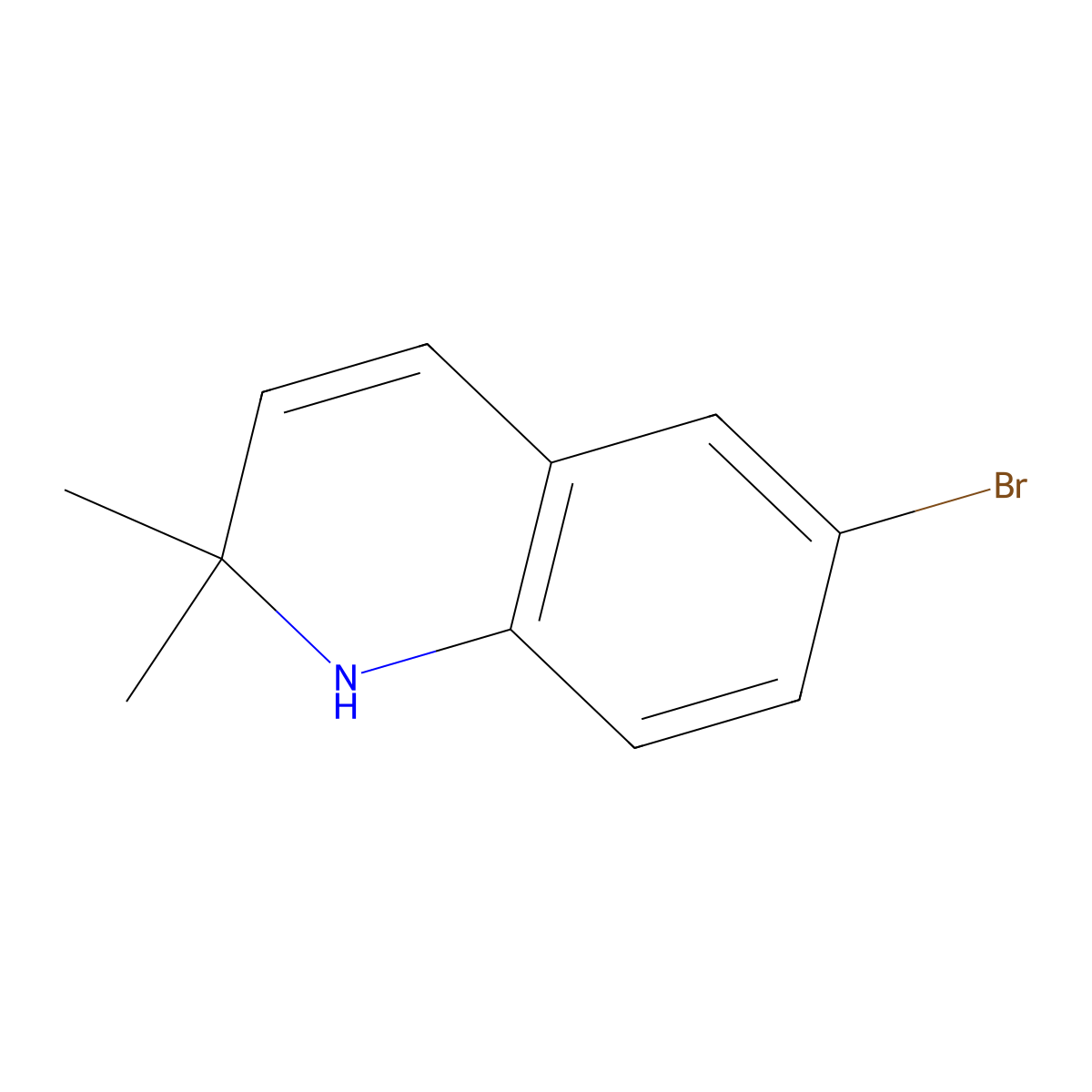 6-bromo-2,2-dimethyl-1H-quinoline molecular structure, CAS 137434-04-9