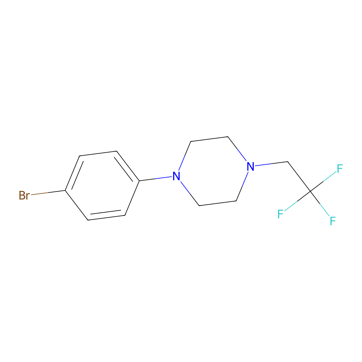 1-(4-Bromophenyl)-4-(2,2,2-trifluoroethyl)piperazine molecular structure, CAS 1374342-27-4