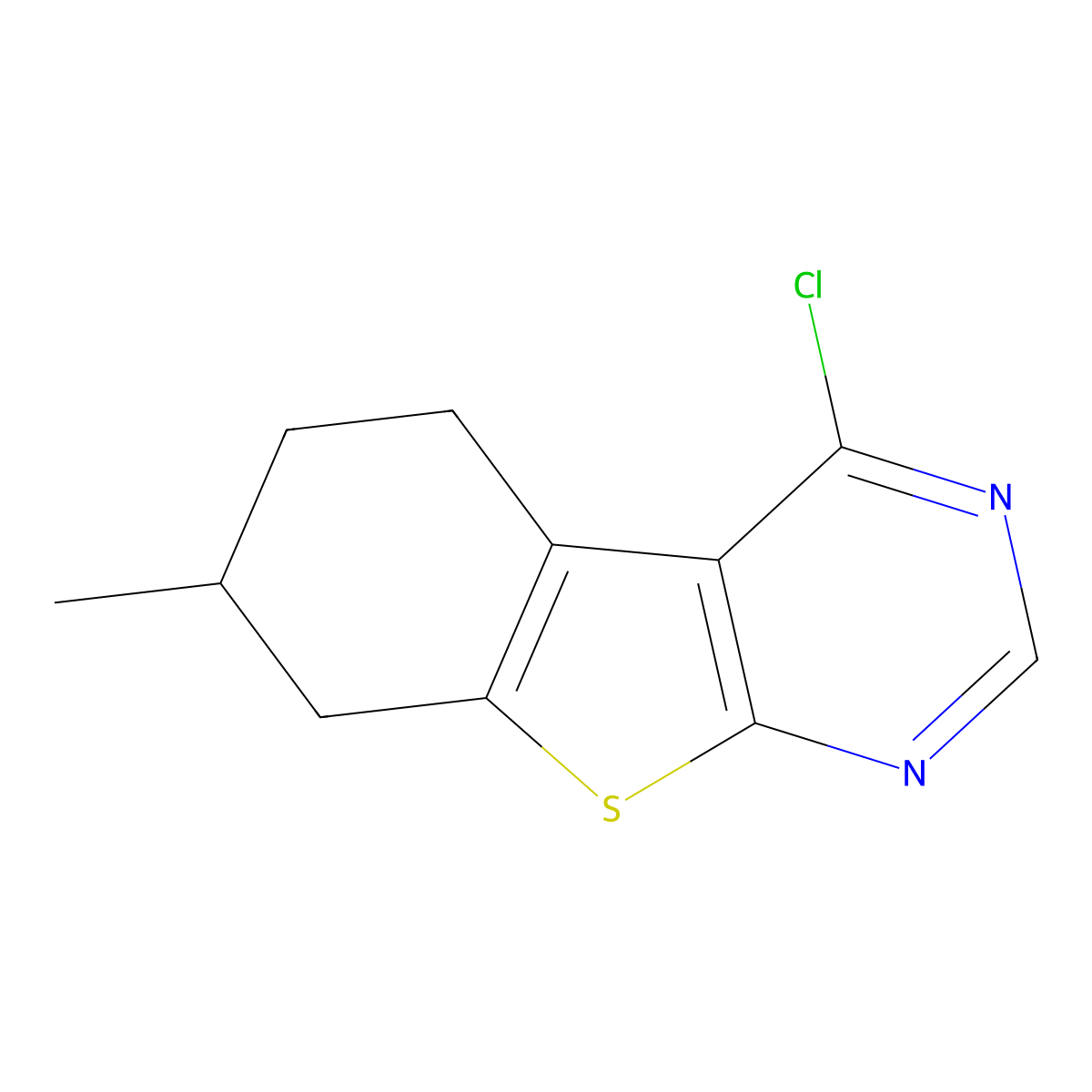 4-Chloro-7-methyl-5,6,7,8-tetrahydro[1]benzothieno[2,3-d]pyrimidine molecular structure, CAS 137438-23-4