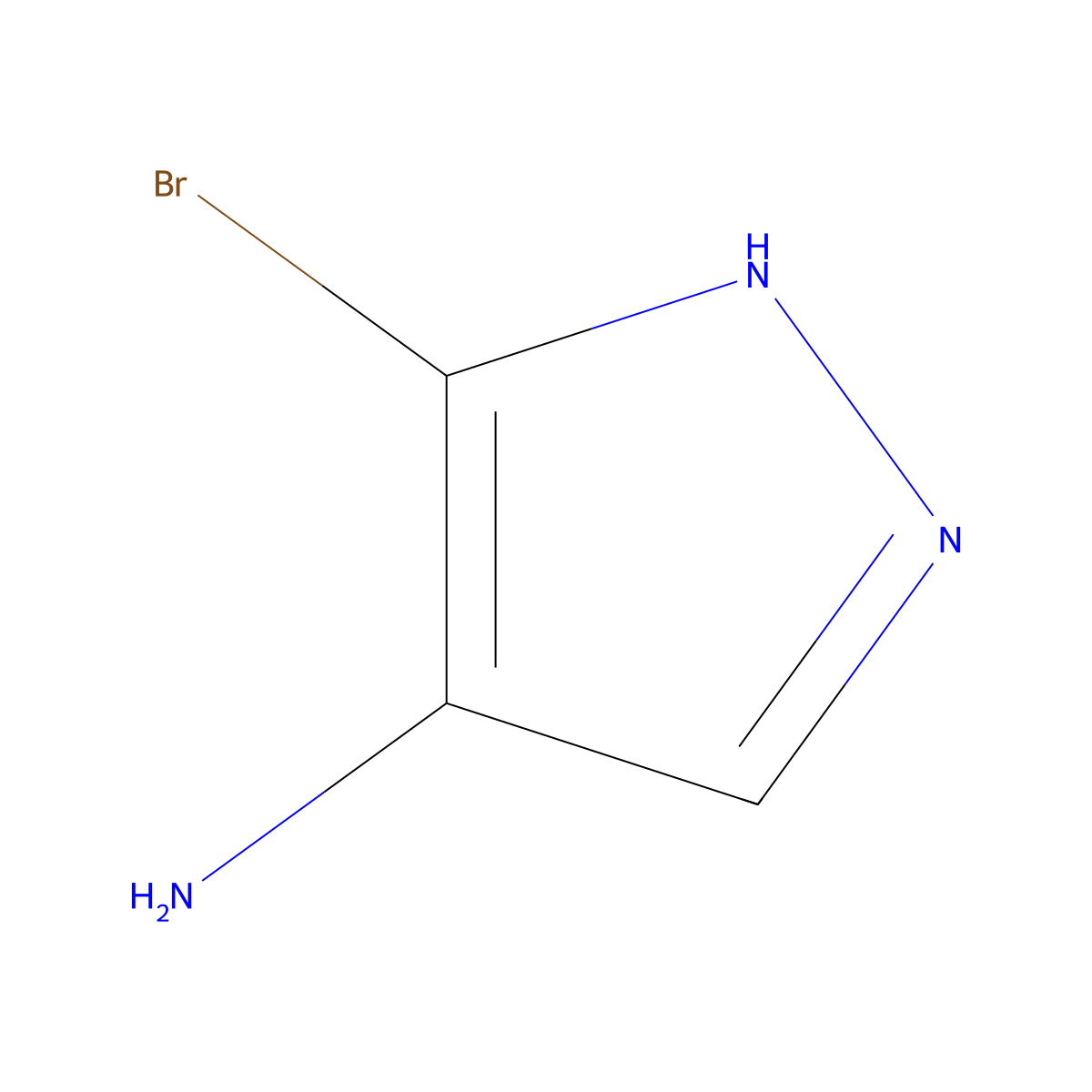 3-bromo-1H-pyrazol-4-amine molecular structure, CAS 1374394-78-1