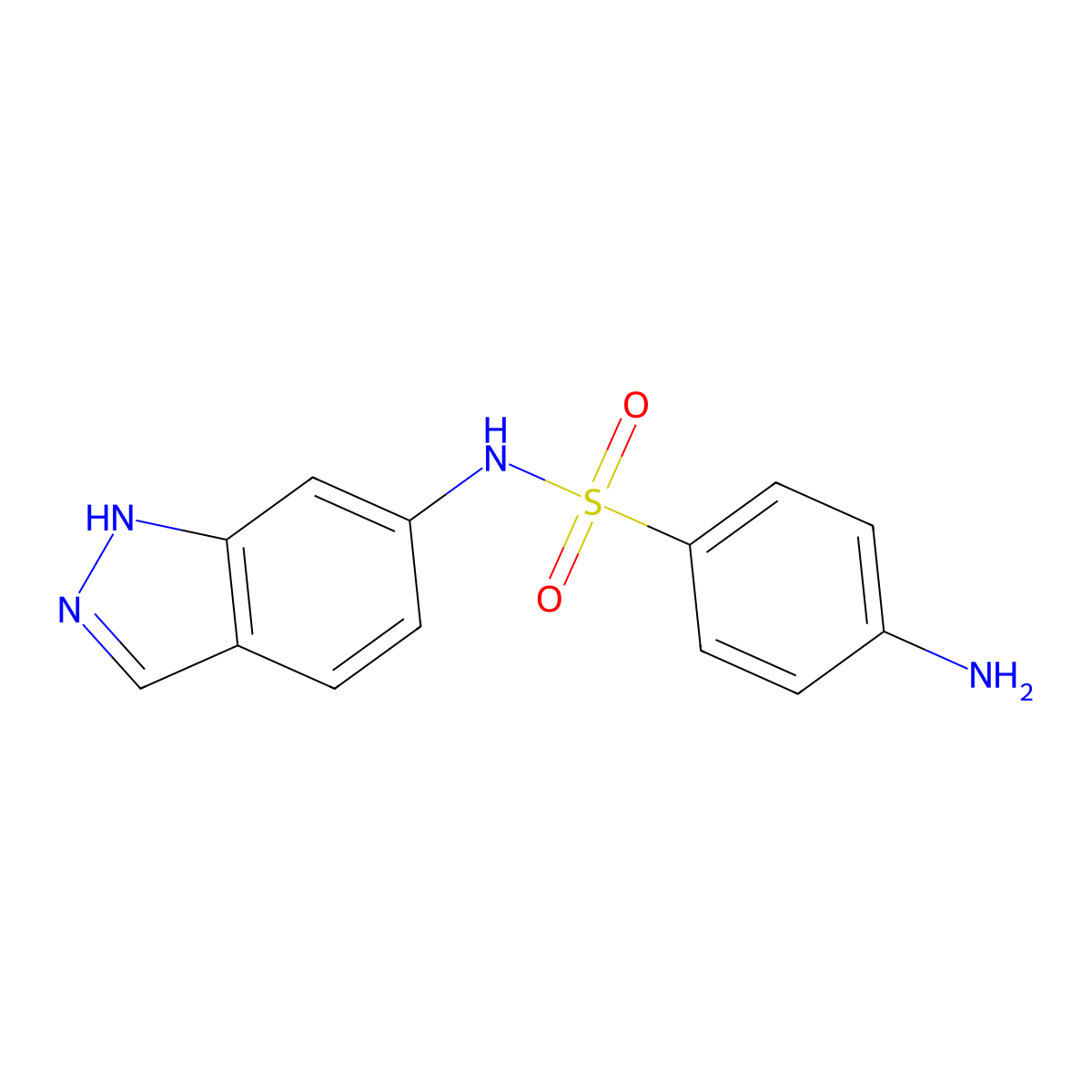4-Amino-N-1H-indazol-6-ylbenzenesulfonamide molecular structure, CAS 13744-68-8