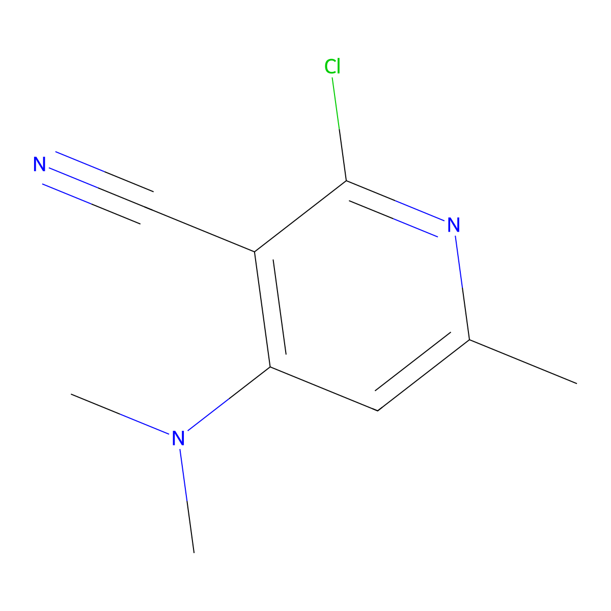 2-Chloro-4-(dimethylamino)-6-methylnicotinonitrile molecular structure, CAS 137440-91-6