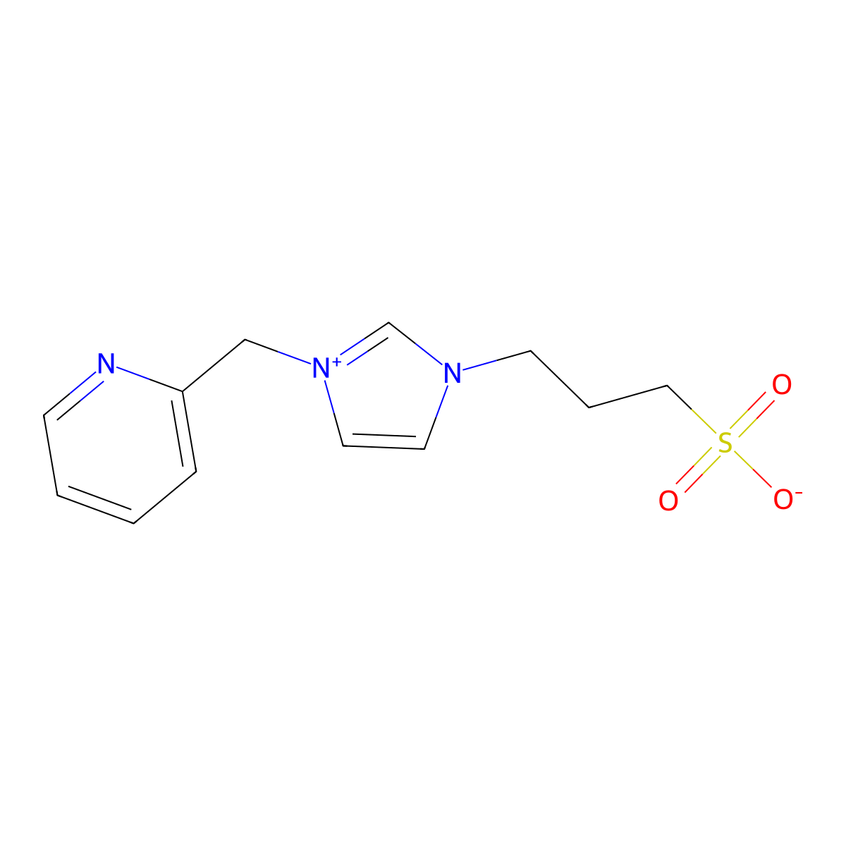 1-Pyridin-2-yl-methyl-3-sulfonatopropyl-imidazolium molecular structure, CAS 1374404-06-4