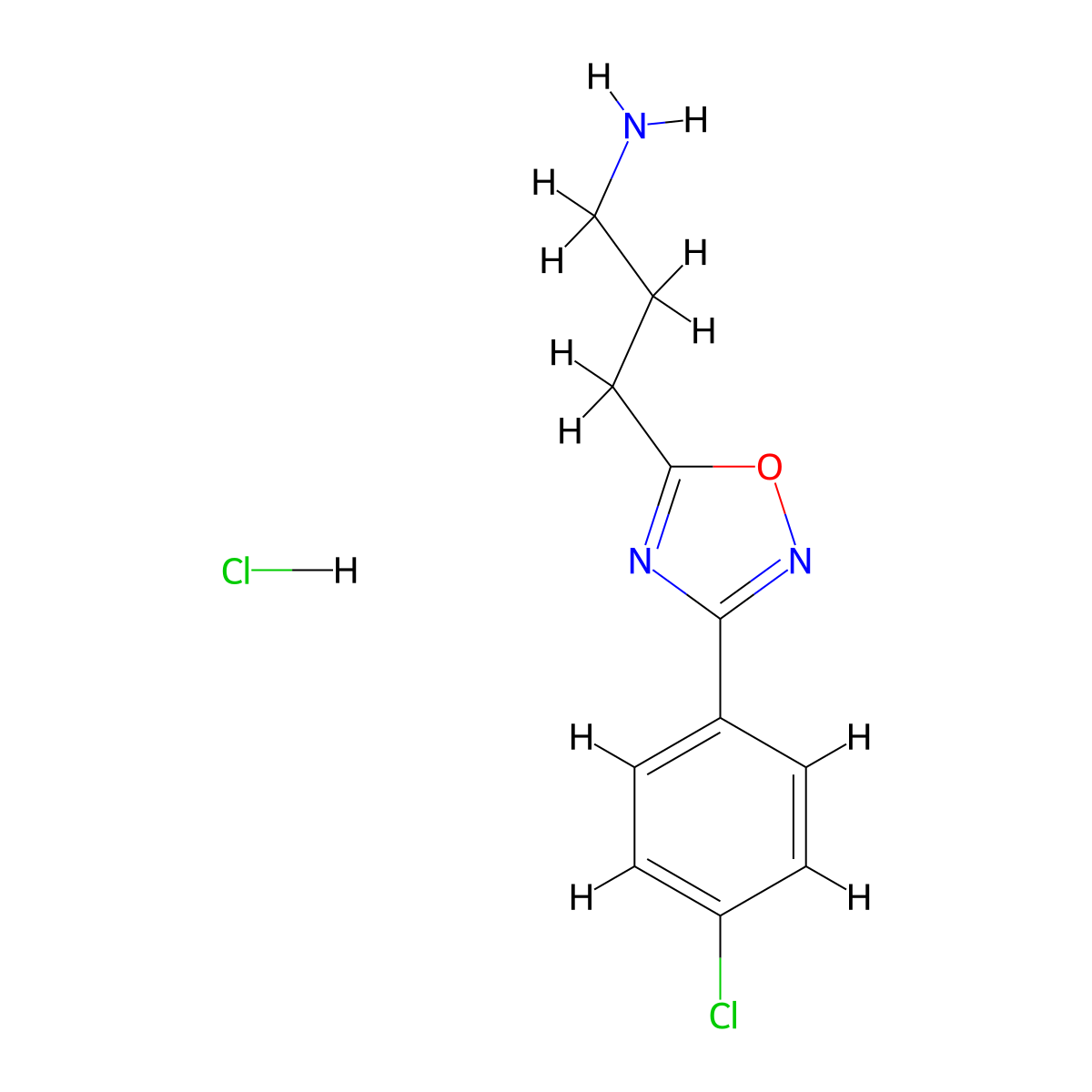 3-(3-(4-Chlorophenyl)-1,2,4-oxadiazol-5-yl)propan-1-amine hydrochloride molecular structure, CAS 1374407-72-3